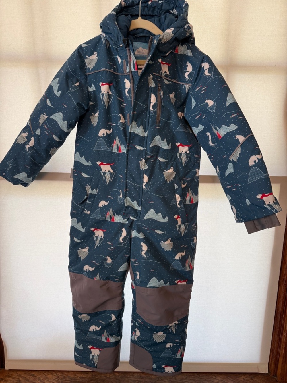 Kids Waterproof Winter Snowsuit - Navy Animal Print